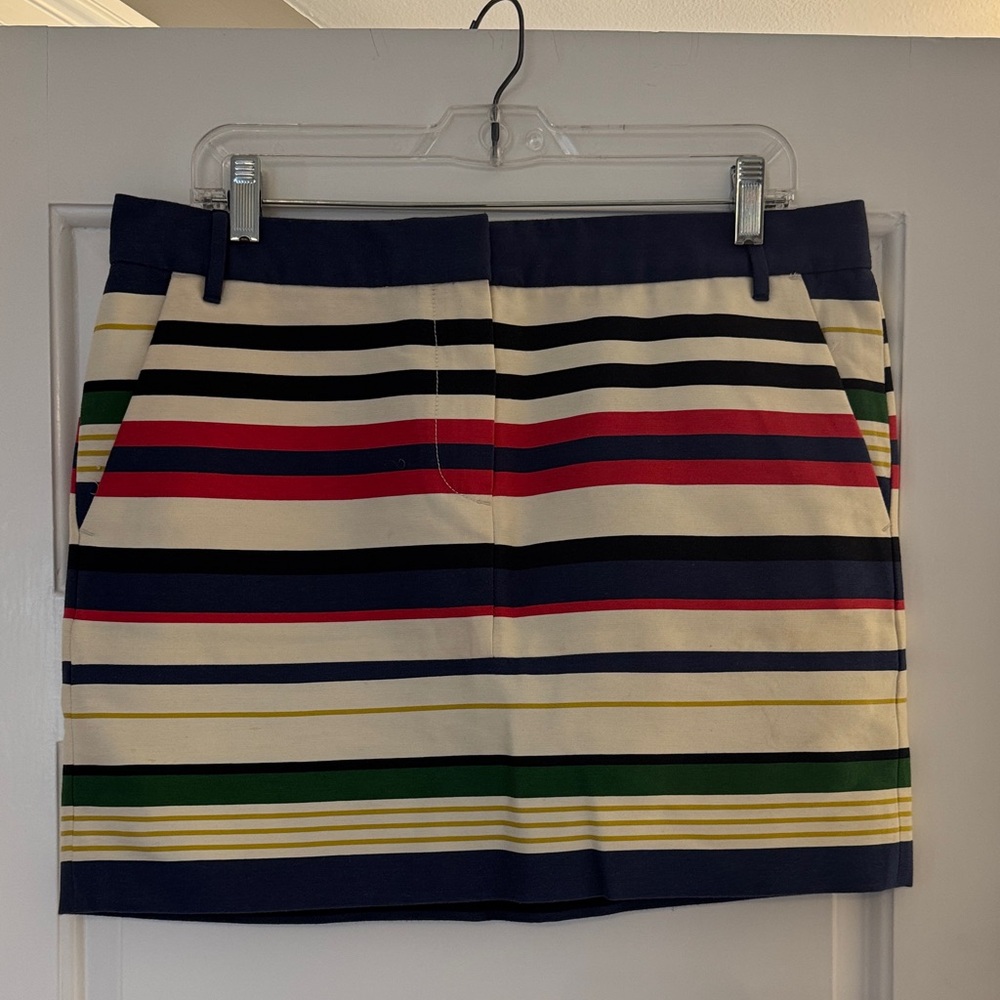 JCrew Striped Multicolor Women's Cotton Skirt, Size 8